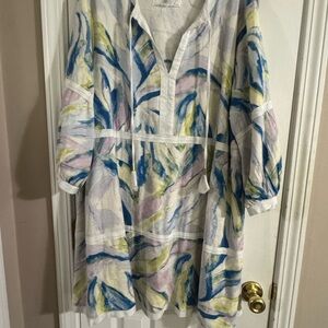 Cupio Multicolor Abstract Midi Dress